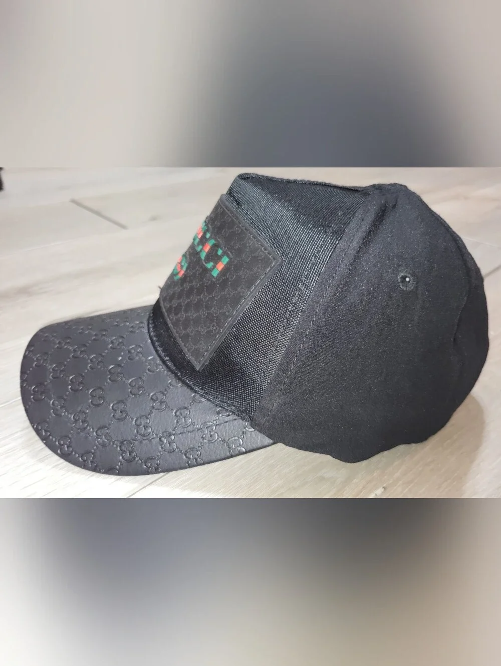 🌀 Gucci Black Slide Sandals w/Red Green Stripes & Gucci Hat Combo